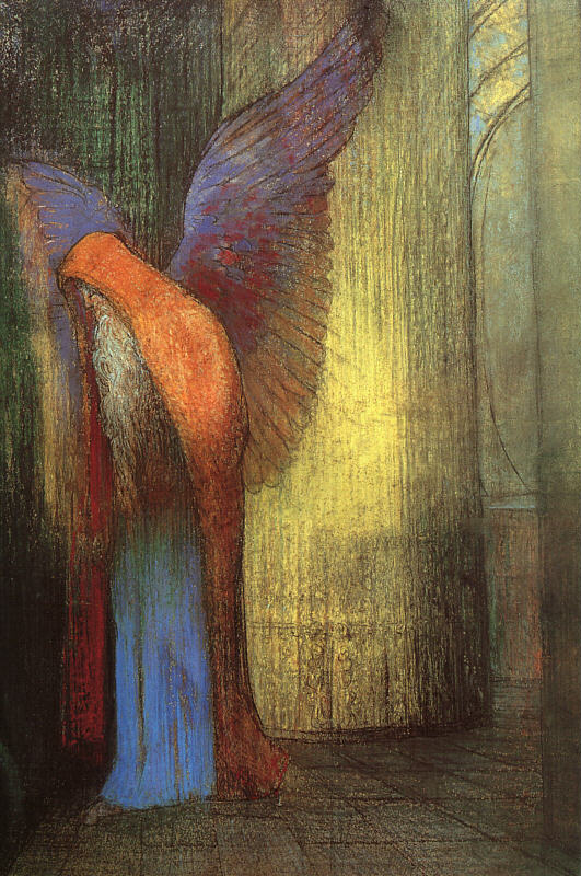 Odilon Redon Winged Old Man with a Long White Beard